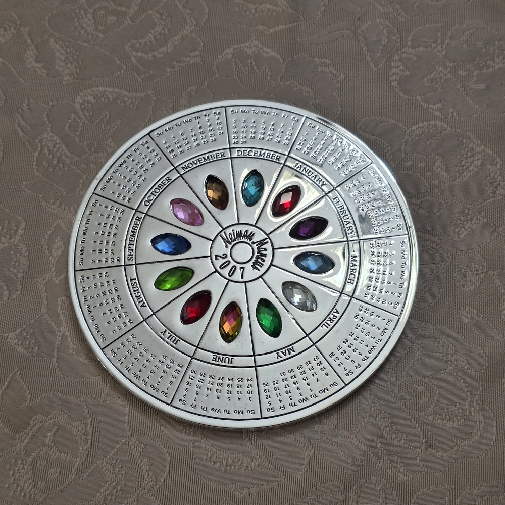 Neiman Marcus Gemstone Calendar Wheel Paperweight 2007 Collector Gift New NIB